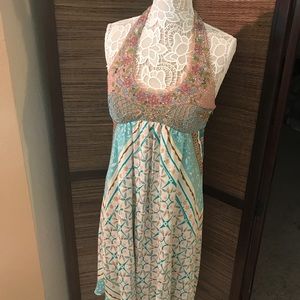 Nicole Miller Beaded Halter Top Dress